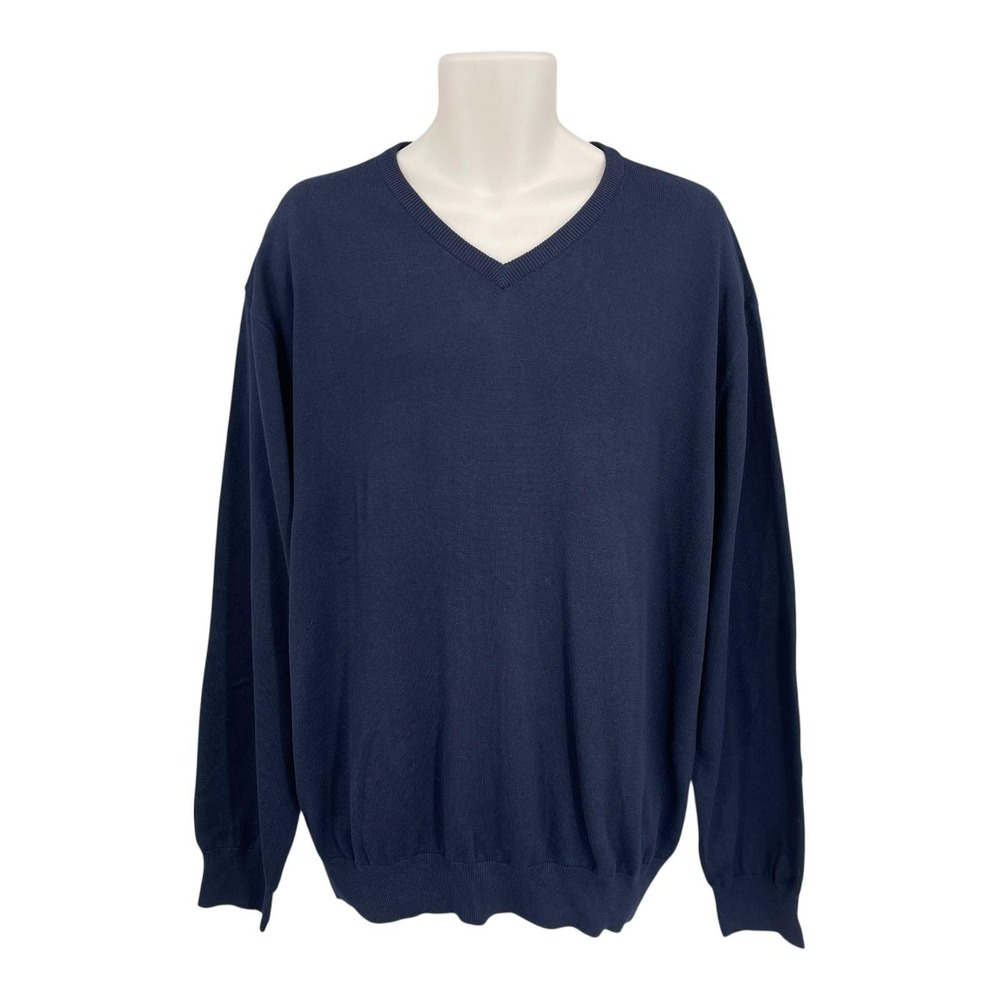 FX Fusion Preppy Sweater Men Academia Staple Office V Neck‎ Lightweight Size 2XL